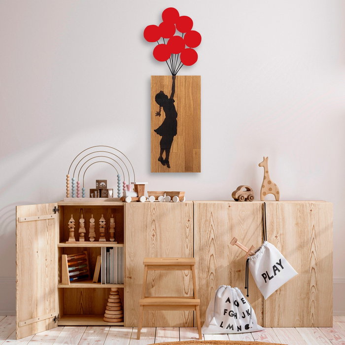 Wallity Banksy - 17 Escultura de pared de madera y metal
